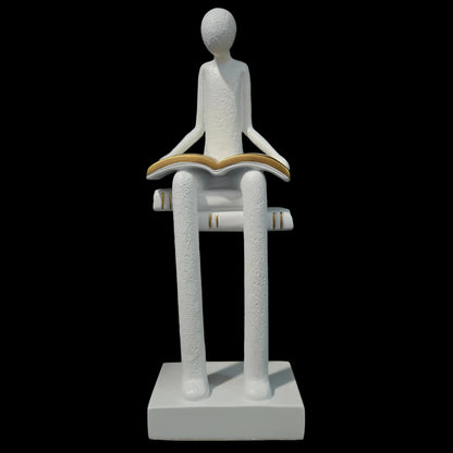 Reading Man Sculpture Showpiece Figurine