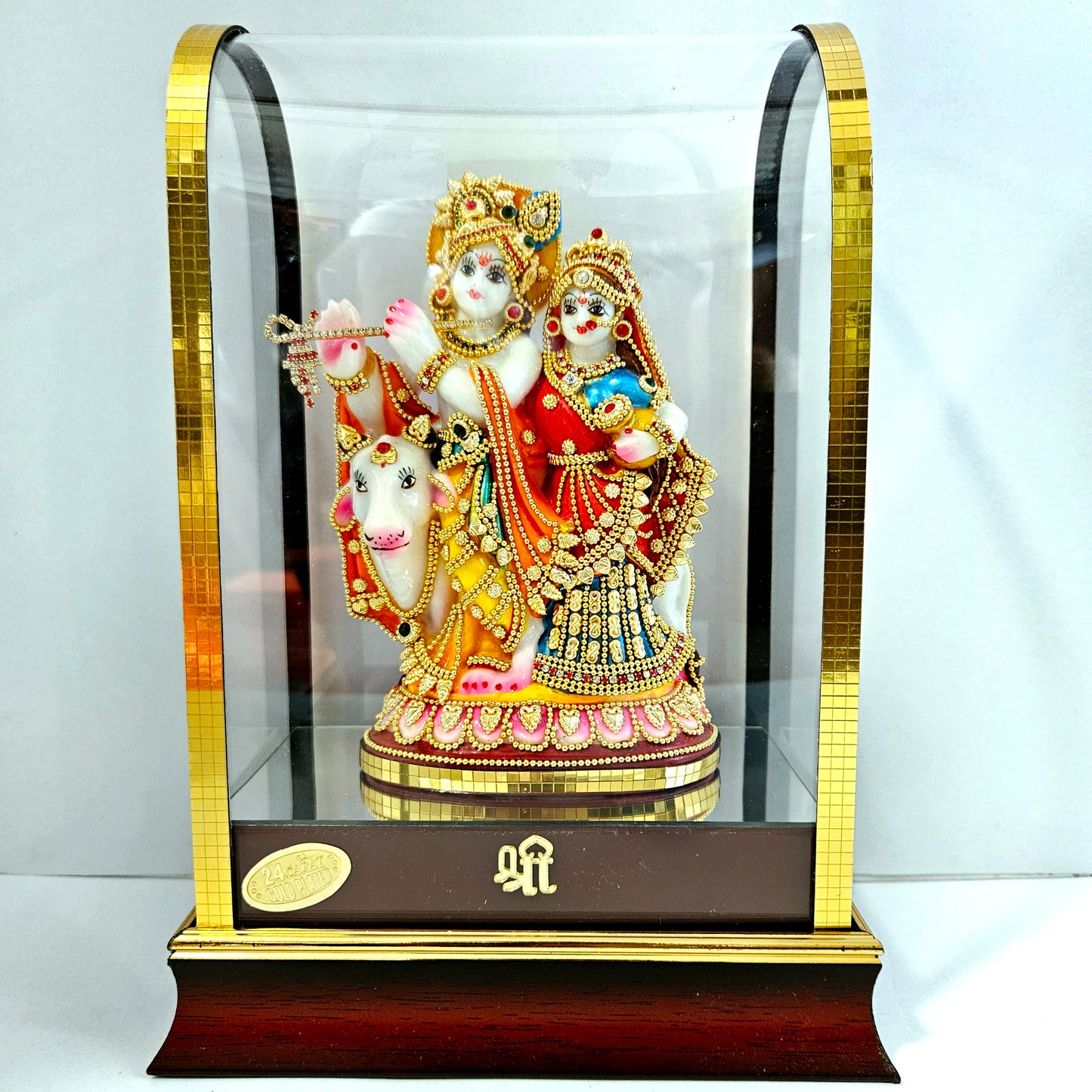Radha Krishna 24carats gold Plated Cabin Idol for Home Decor & Lord Showpiece