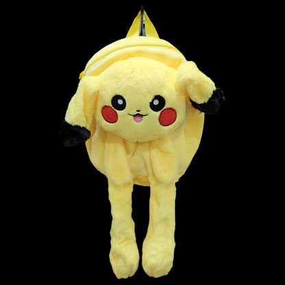 Cartoon character themed soft fur backpack for kids