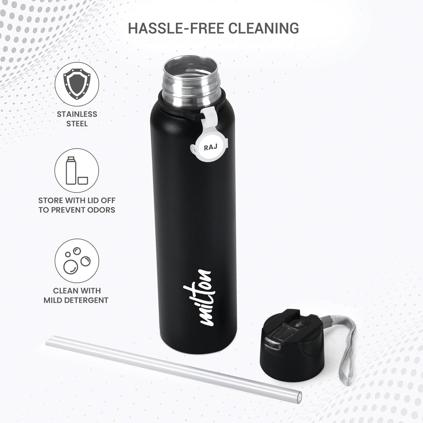 Milton Sip Star 750 Thermosteel Water Bottle 690 ml, 24 Hr Hot and Cold I Leak Proof Lid, ISI Certified I Vacuum Insulated I for Office, Gym, School