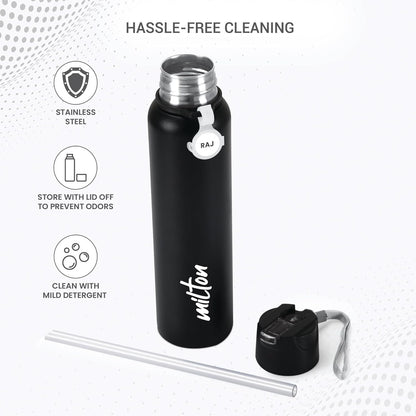 Milton Sip Star 750 Thermosteel Water Bottle 690 ml, 24 Hr Hot and Cold I Leak Proof Lid, ISI Certified I Vacuum Insulated I for Office, Gym, School