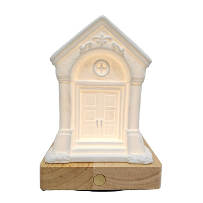 Touch sensor snow house with multi colour Lights Rechargeable Showpiece Figurine