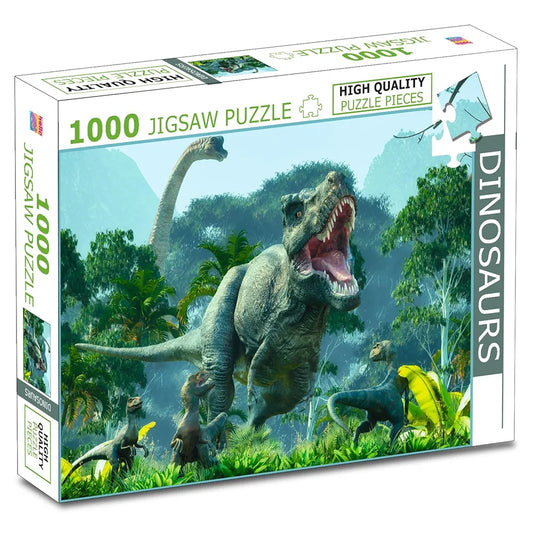 Dinosaurs Puzzle Box – 1000 Piece Jigsaw Puzzle | Prehistoric Adventure Brain Game | Educational Gift for Kids and Dinosaur Lovers