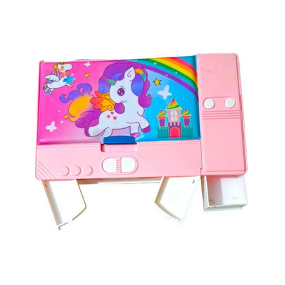 Cartoon Characters themed Jumbo Pencil Box Multifunction Double Sided Geometry Box for Birthday Geometry Box