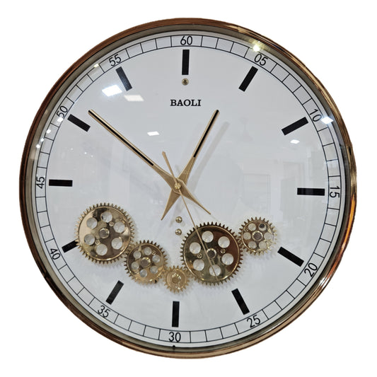 Vintage Mechanical Gear Wall Decorative Wall Clock with Exposed Moving Gears,Luxury Wall Decor for Living Room, Bedroom & Office