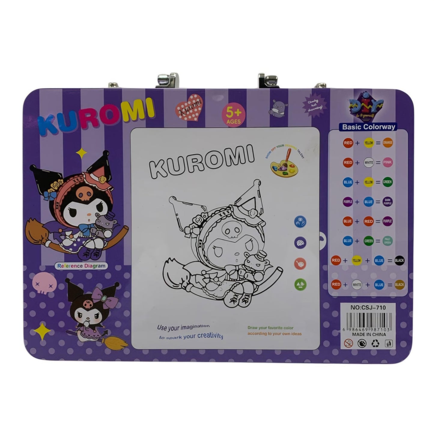 Kuromi metal breafcase art kit set for kids above 5 years old