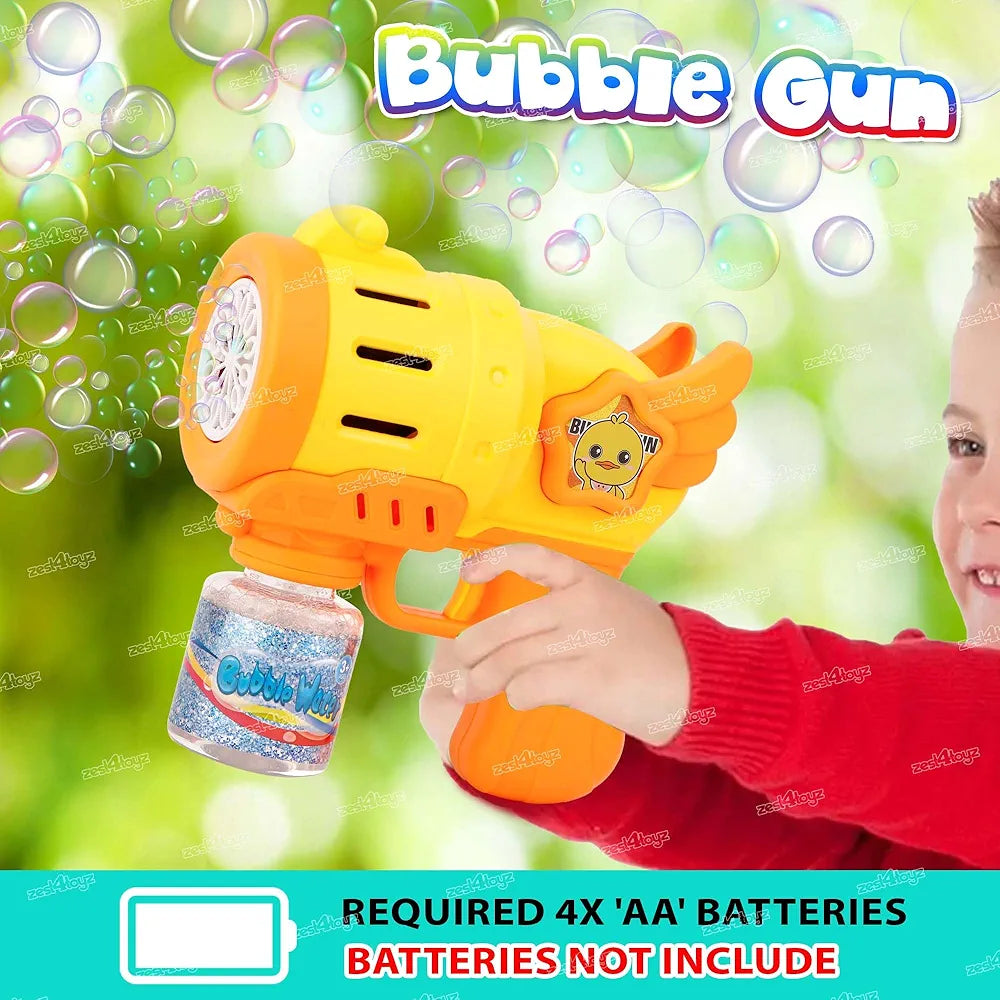 Bubble Gun for Kids Automatic Bubble Blower Maker with Light Effects Battery Operated Duck Bubble Stick for Girls & Boys