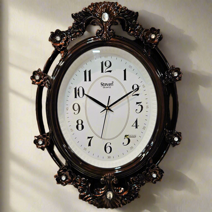 Analog Ovel Shaped Look Unique Design Sweep Silent Wall Clock for Home