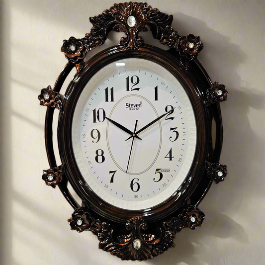 Analog Ovel Shaped Look Unique Design Sweep Silent Wall Clock for Home