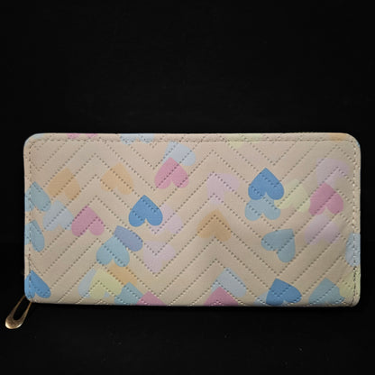 Leather Thin Slim Wallets for Women with Double Zipper