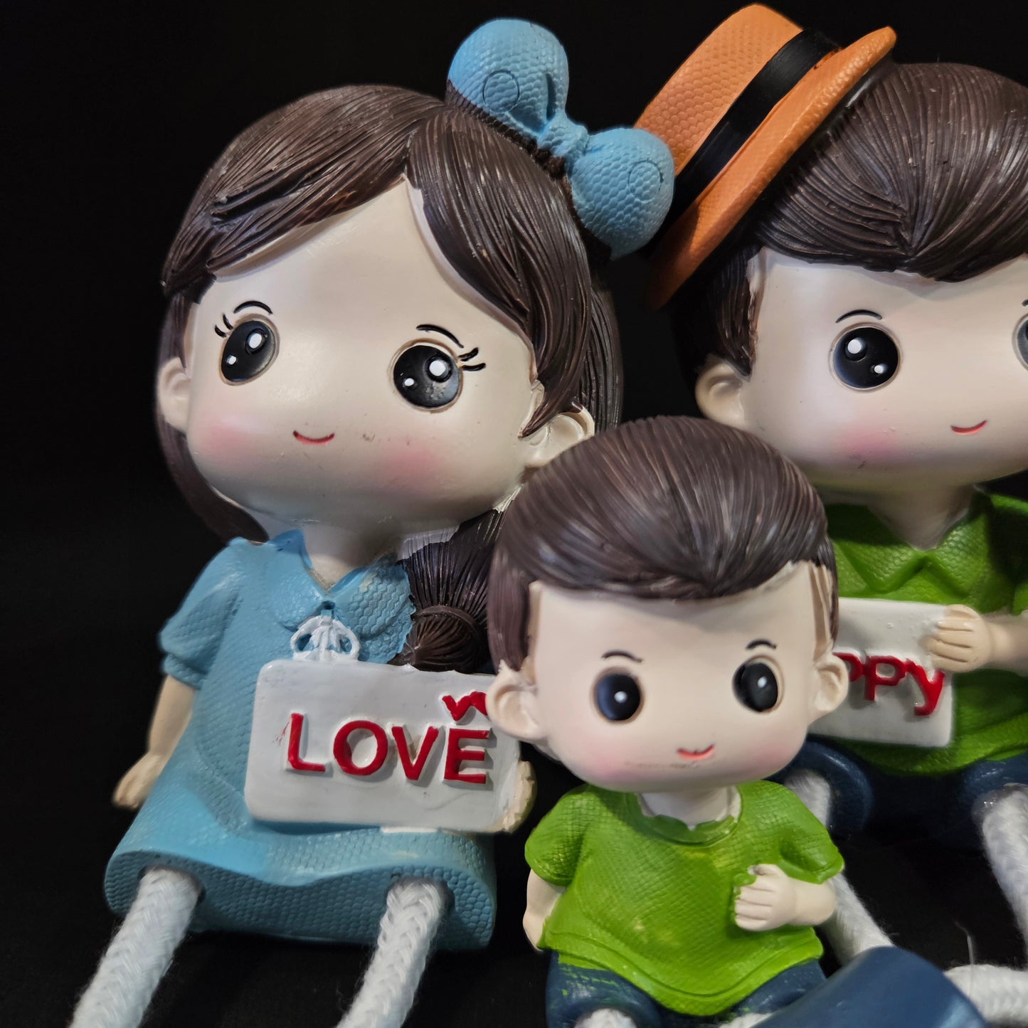 Cartoon Resin Outseam 4pieces set family Hanging Feet Doll Home Wall Decoration