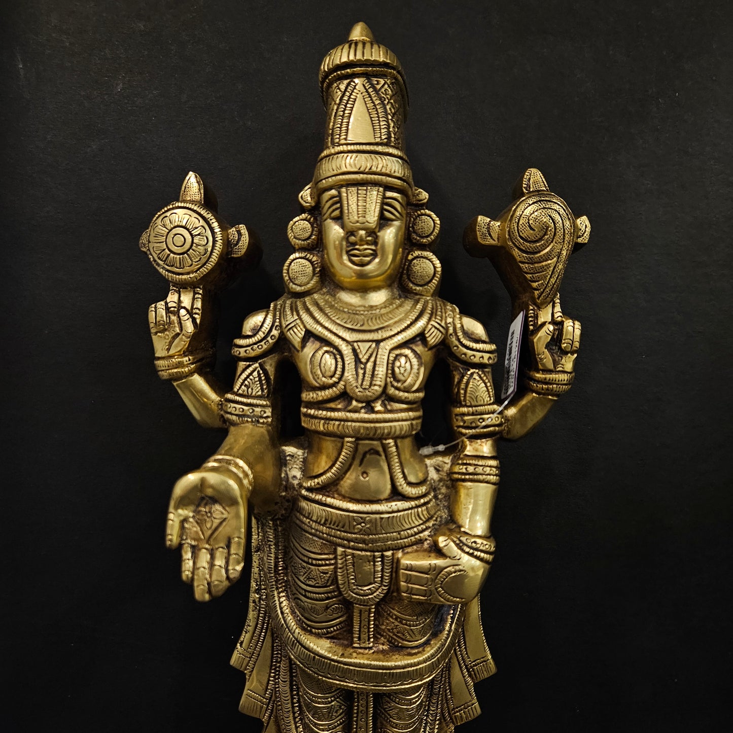 Lord Venkateshvara as Balaji at Tirupati In Brass Handmade Made In India Brass idol