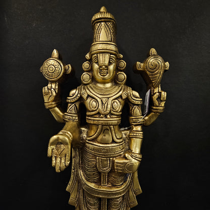 Lord Venkateshvara as Balaji at Tirupati In Brass Handmade Made In India Brass idol