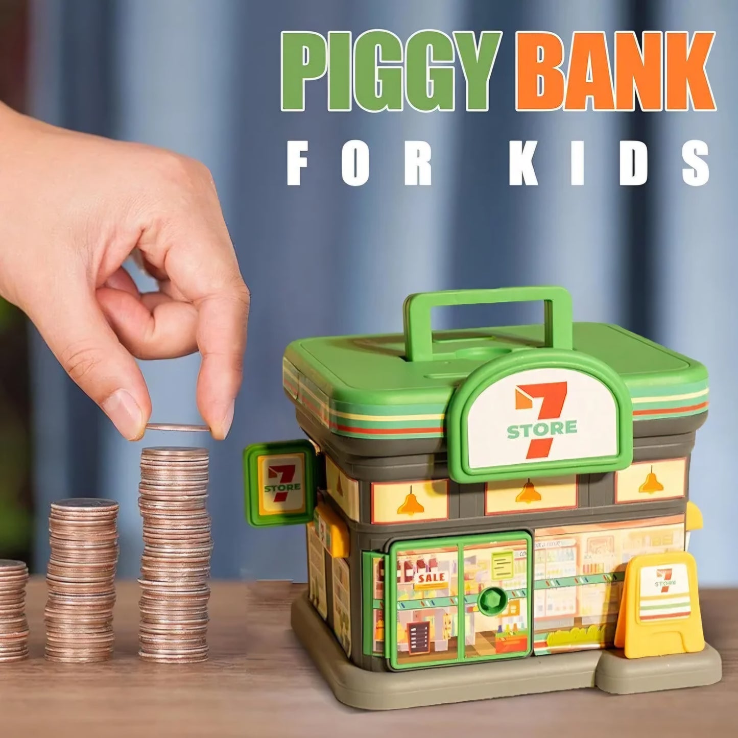 ATM Piggy Bank for Boys Girls, Mini ATM Coin Bank Money Saving Box with Password, Kids Safe Money for Adults Gift Toy Bank for Kids