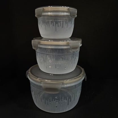 Twin Star a luxury kitchen small lock and lock transparent 3 piece set air tight storage container