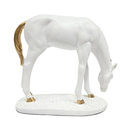 Exclusive Polyresin White Victory Running Horse, Fengshui Positive Energy Vibration Showpiece Figurine