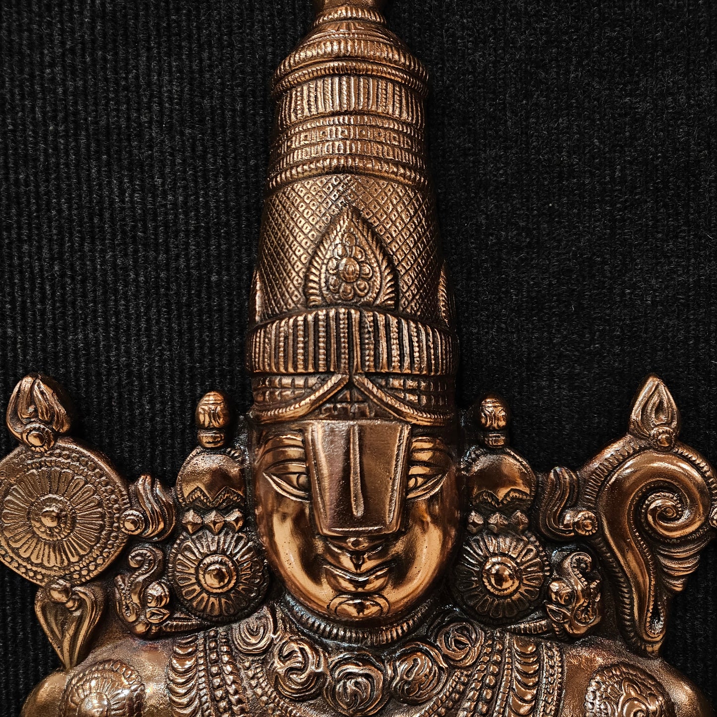 Brass Wall Hanging Idol of Lord Balaji/Tirupati Balaji/Venkateswara Face