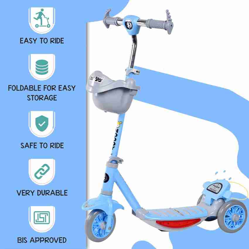 Dash Star Noddy Road Runner Kick Scooter for Kids with Music & Lighting of above 3 Years, Skating Scooter for Boys&Girls