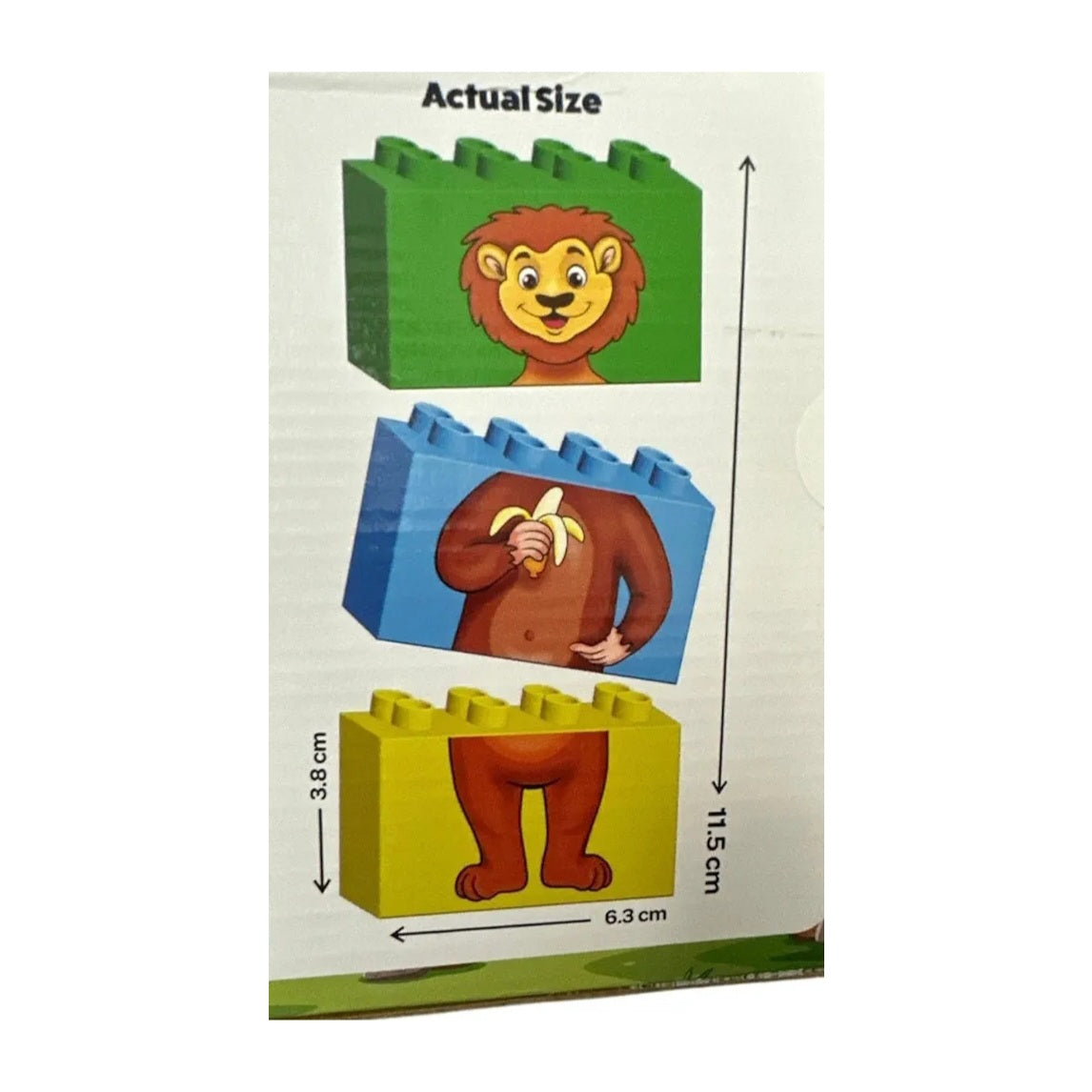Play Blocks Mix & Match Animals Building Blocks Set, 18 Pieces, Age 3 Years+