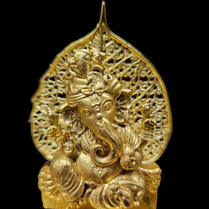 Metal Ganesha Idol for Car Dashboard Home Decor Golden Ganesh Ji Statue Showpiece Diwali New Year Gift for Corporate Client, Friends, Employees Religious Good Luck Gift