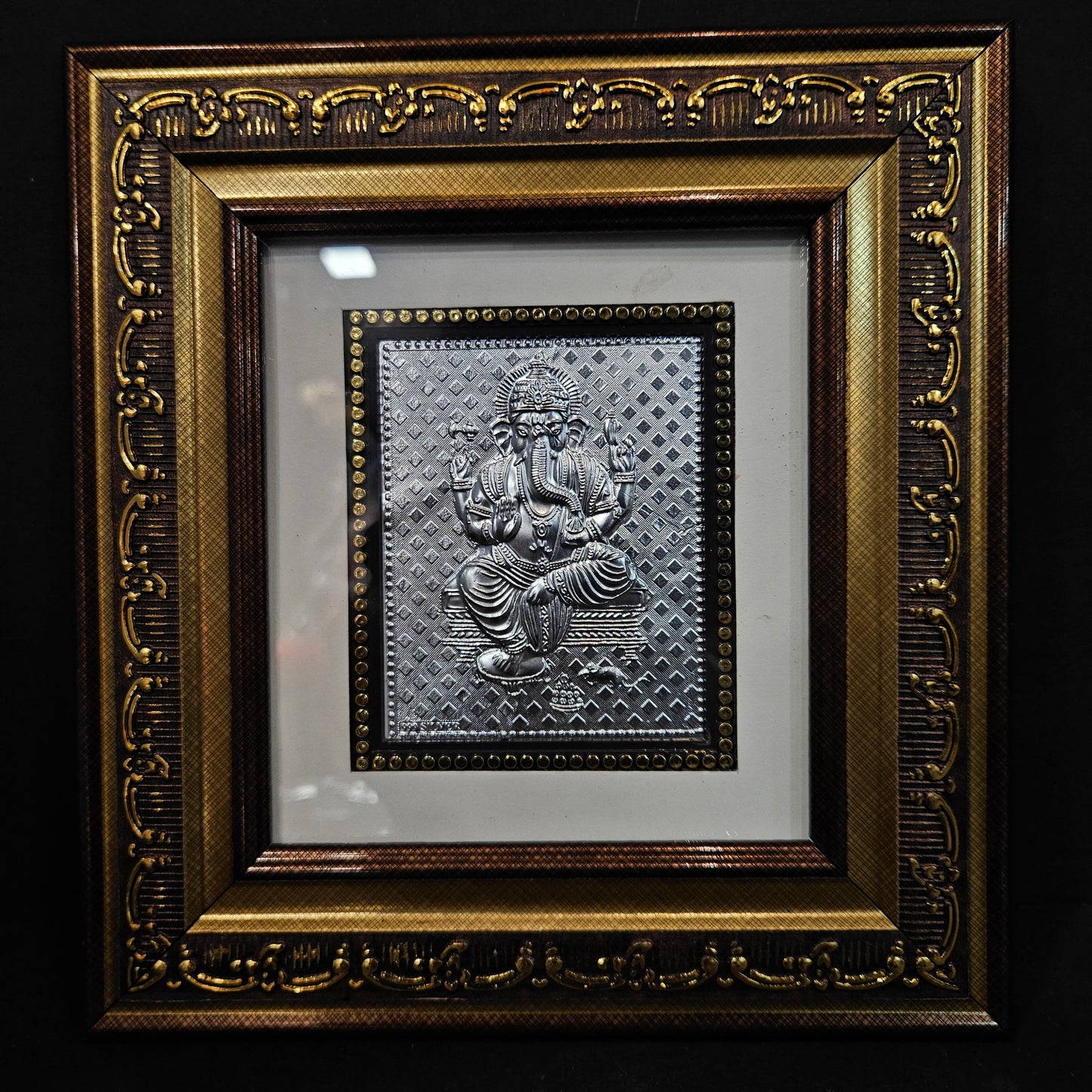 Lord vinayaka silver Plated designer photo frame