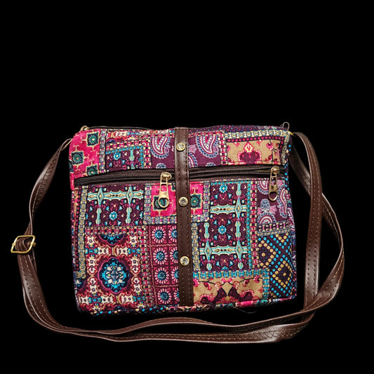 Women Sling Bag Multicolor Mandala Print | Stylish Crossbody Sling Bag, Handbag with Zipper | Lightweight Casual Shoulder Bag for Women & Girls | Trendy Mini Purse