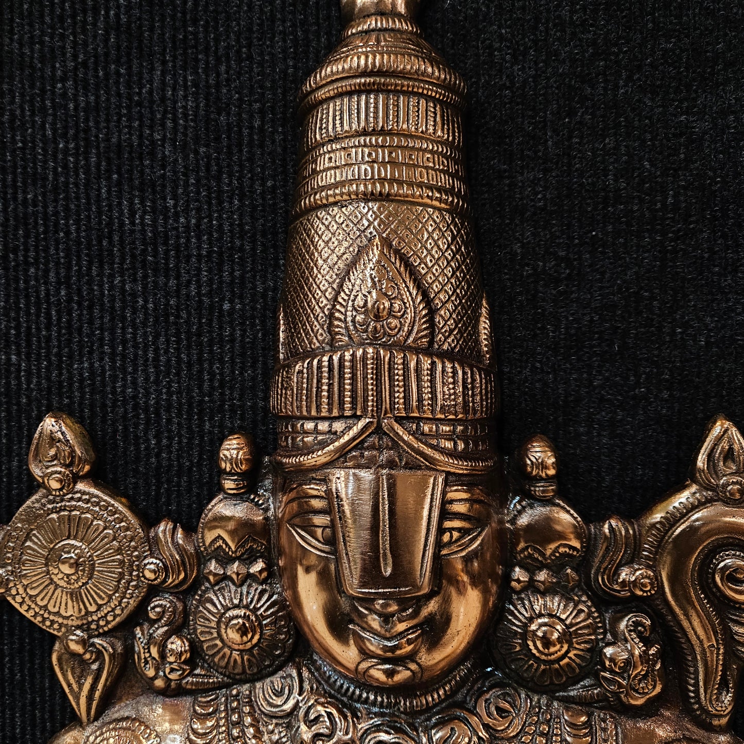 Brass Wall Hanging Idol of Lord Balaji/Tirupati Balaji/Venkateswara Face