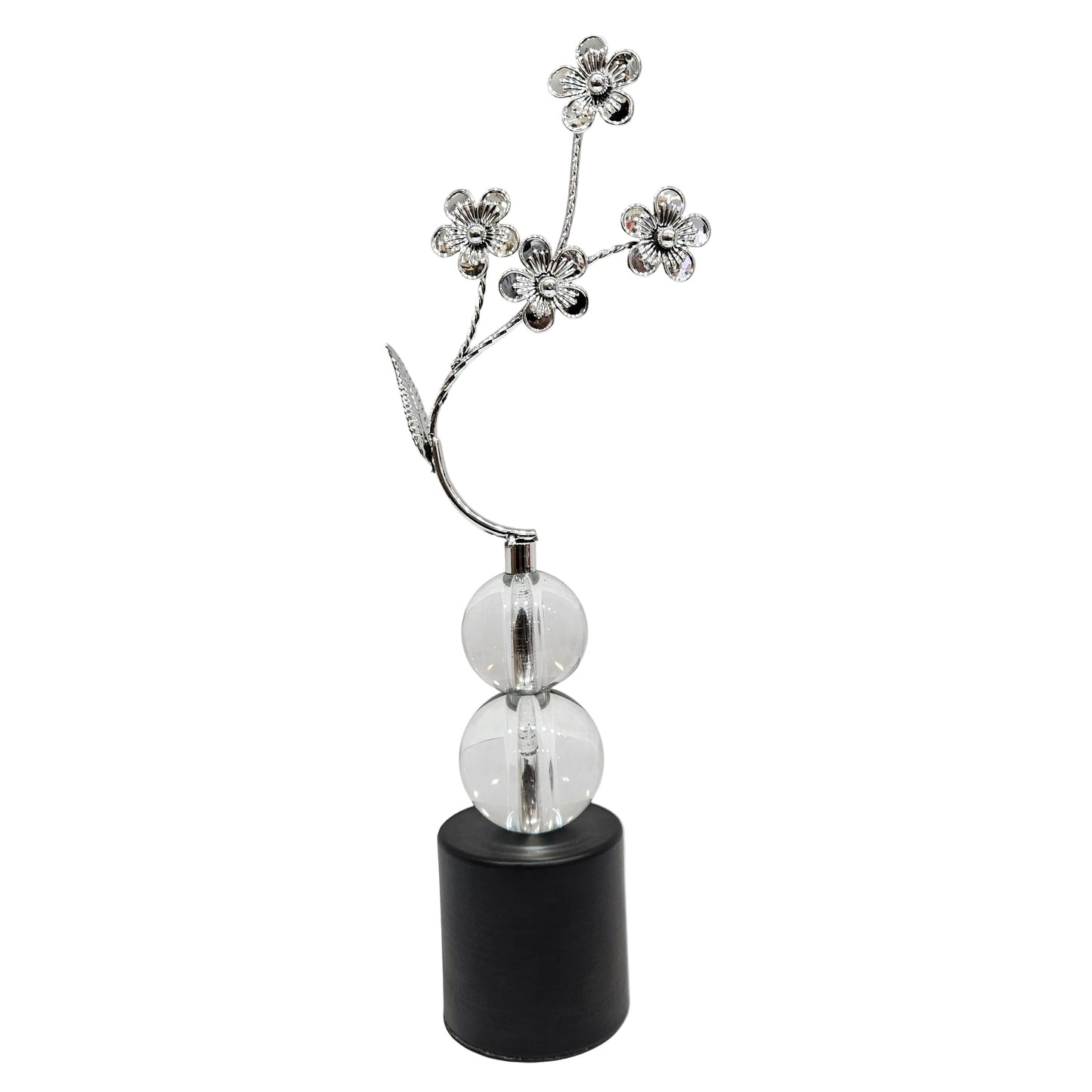 Modern crystal floral sculpture used as a tabletop decorative showpiece Figurine