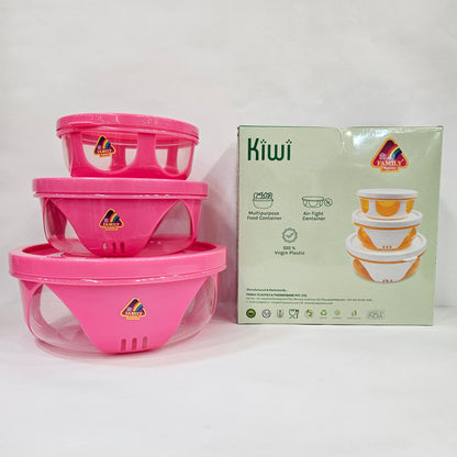 Kiwi fabulous 3 pieces set food Storage containers with air tight Lids
