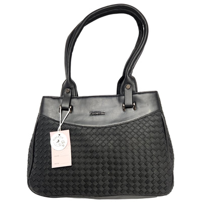Women’s Premium Black Textured Medium Shoulder Bag