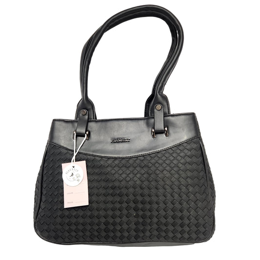 Women’s Premium Black Textured Medium Shoulder Bag