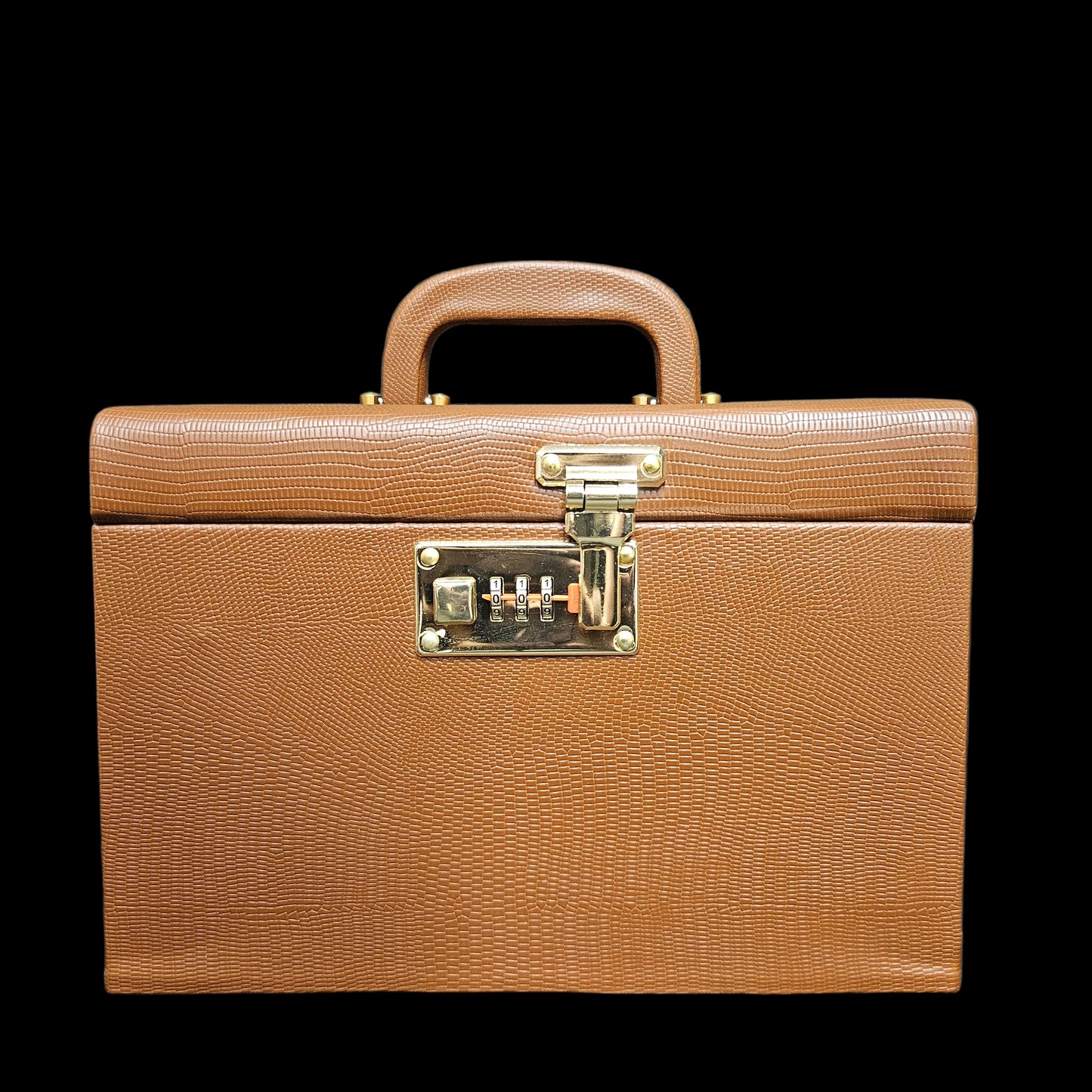 Leather Jewellery Box for Women Vanity Box with Sliding Tray, Three-Digit Combination Lock, Mirror, Pocket for Safe Jewelry
