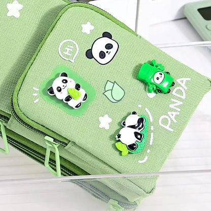 Panda Pencil Case 6 Layer with 3 Compartment Cute Aesthetic Pencil Case for Boys & Girls Large Capacity Pencil Pouch for School Kids Cute Stationary Gift Organizer for School