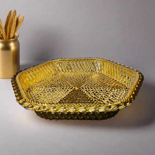 Golden Hamper Basket Vanity Tray Decorative Baskets for Home Keerthi Gifts Rajahmundry