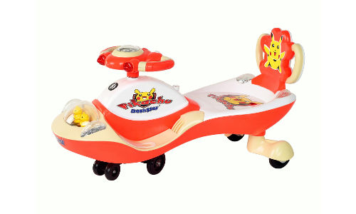 Dash star pikachu dx twist car safety backrest,fancy music & Lighting in steering and body both & heavy duty Wheels