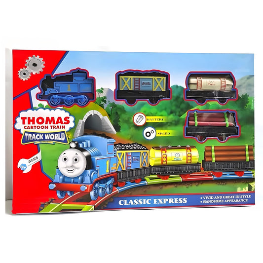 Thomas Train Toy Track Set Battery Operated Musical Toys for Kids Thomas Cartoon Train Toy Classic Express Track Set Toy for Kids 17 Pcs