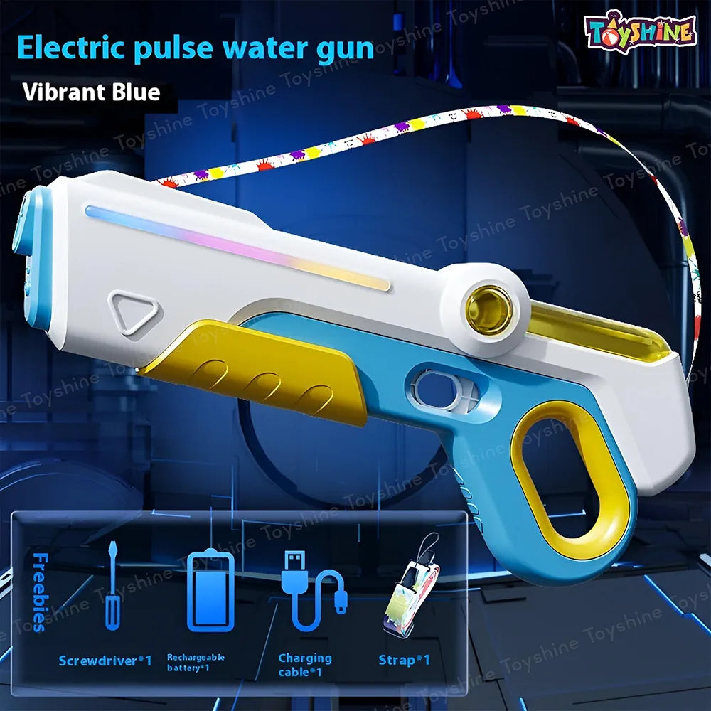 Electric Water Gun Toy with Automatic Water Absorption Function Self-Filling | Lights | Rechargeable | High Pressure Mechanism Perfect for Holi Festival & Summer Outdoor Fun