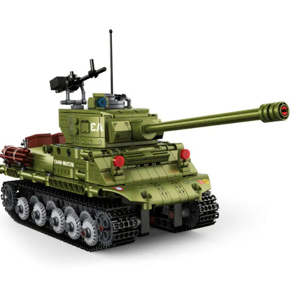 M4A3 Building Blocks Remote Control Military Tank 677+pcs kit set for kids above 6years old
