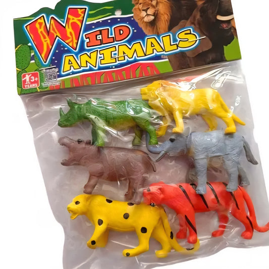 Wilds Animals 6 Pieces non toxic Big Size Shaped MultiColor