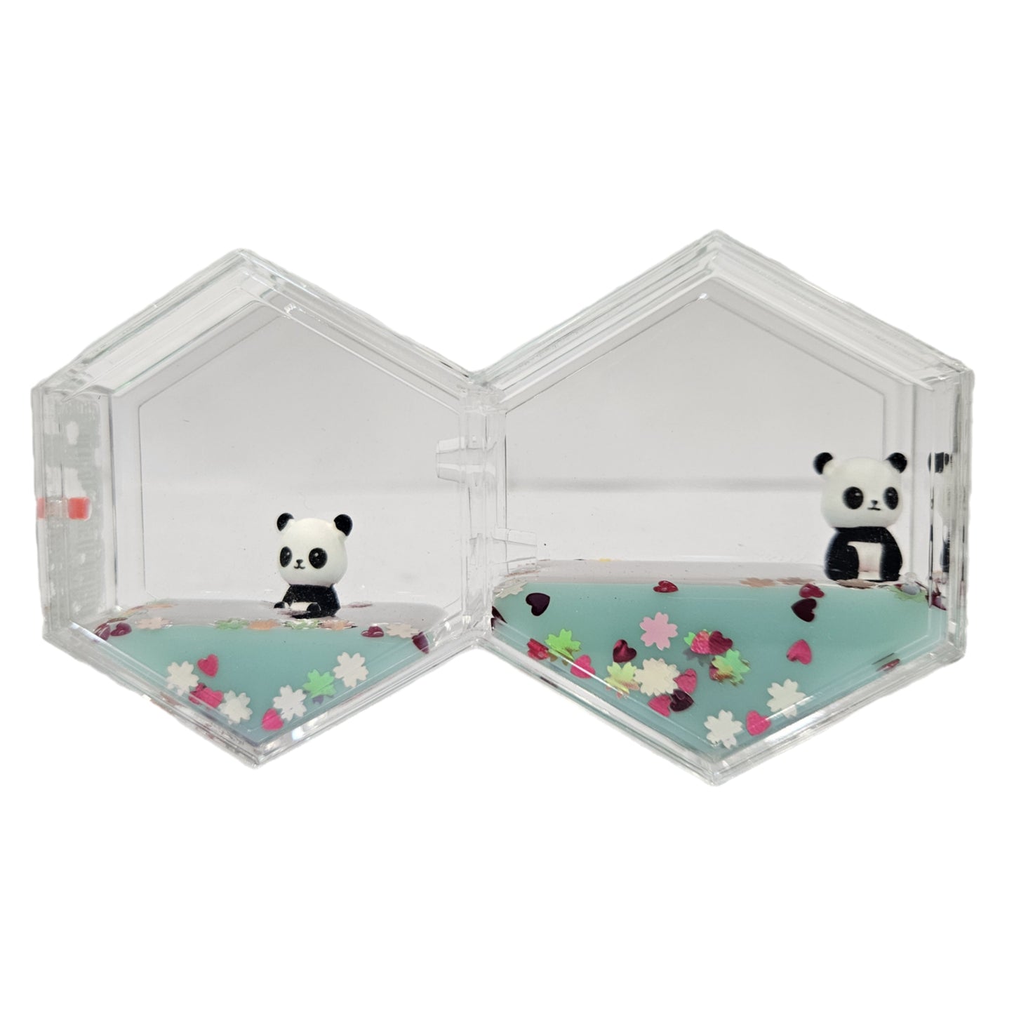 Liquid Motion Bubble Timer, Drop Hourglass with Panda for Children Adults, Decompression Sensory Desk