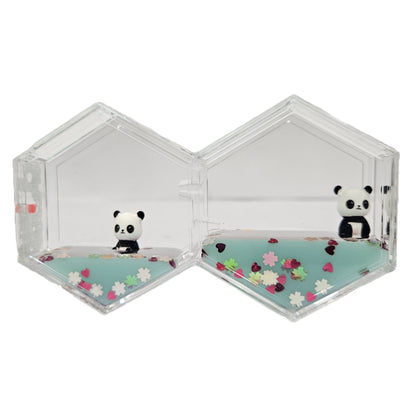 Liquid Motion Bubble Timer, Drop Hourglass with Panda for Children Adults, Decompression Sensory Desk
