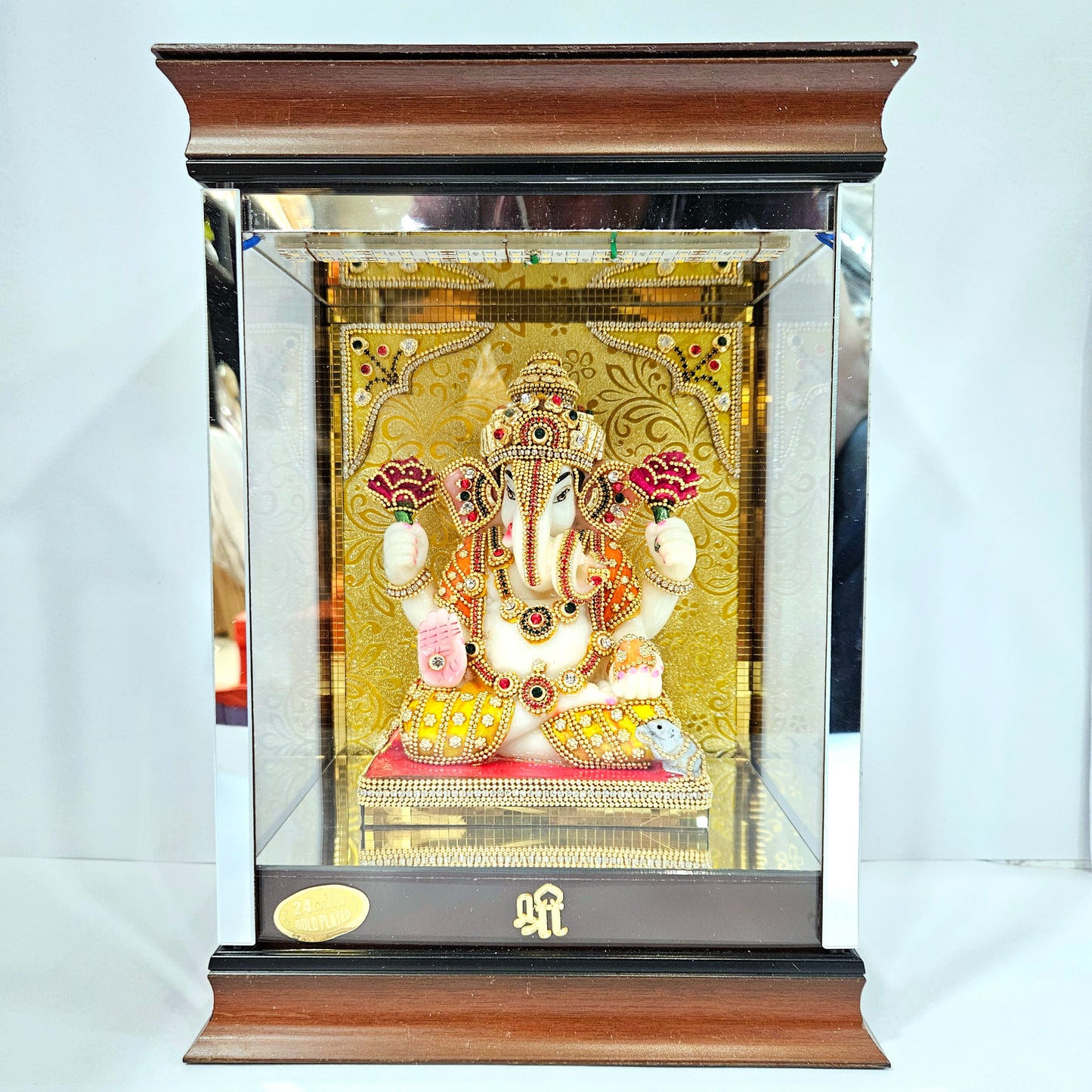 Lord Ganesha 24carats gold Plated Cabin Idol for Home Decor & Lord Ganpati Bappa Showpiece