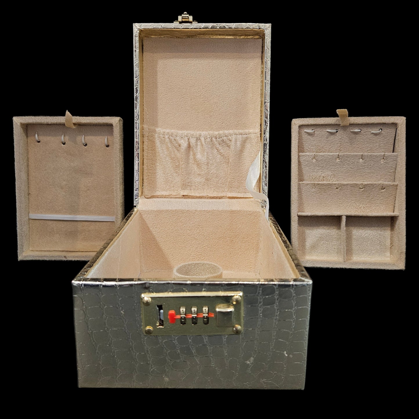 Jewellery Box For Women,Portable Travel Jewellery Organiser Box Small Jewellery Box Organiser For Ring,Earrings & Bracelet with number locking