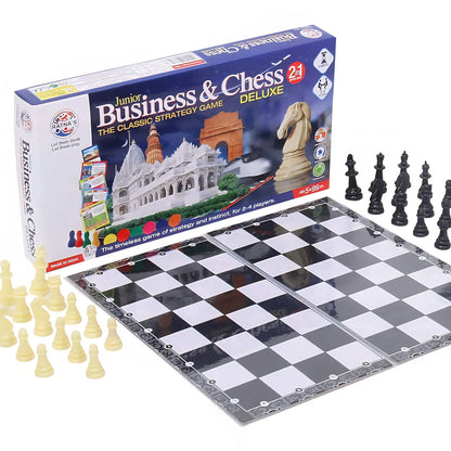 Ratna's 2 in 1 Business & Chess Junior Deluxe Board Game for 7+ Years