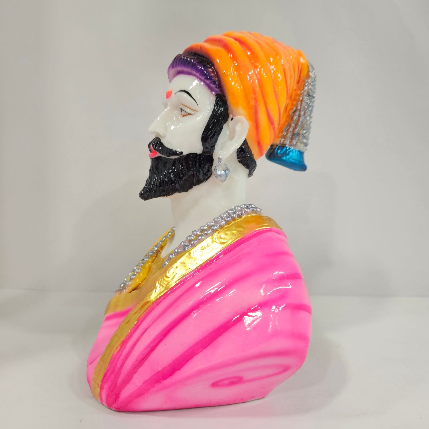 Shivaji Maharaj Statue Shivaji Maharaj Multicolour Idol Chatrapati Shivaji Maharaj Decorative Showpiece for Gift Shivaji Maharaj Statue