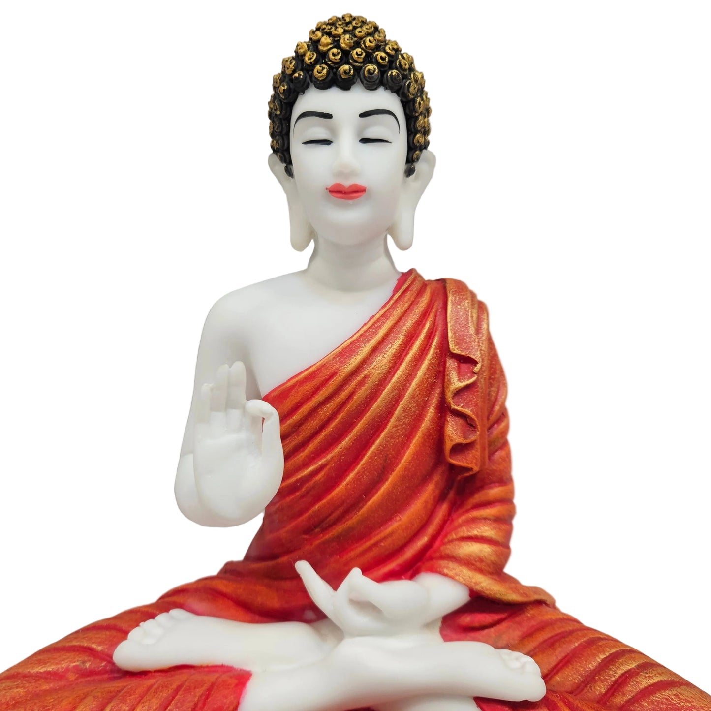 Gautam Buddha Statue for Spiritual Home Meditating Buddha in Marble powder finish with Highly Detailed Features which Improves Your Home Decor