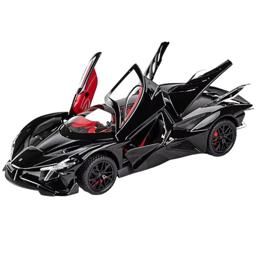 Diecast Apollo Project EVO Metal Pull Back Car with Openable Doors,Sound and Light Toy for Kids