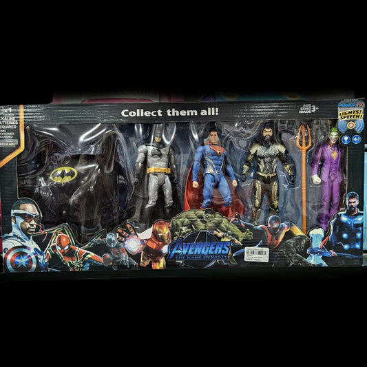 Avengers 4pcs Action Figures with batman mask set