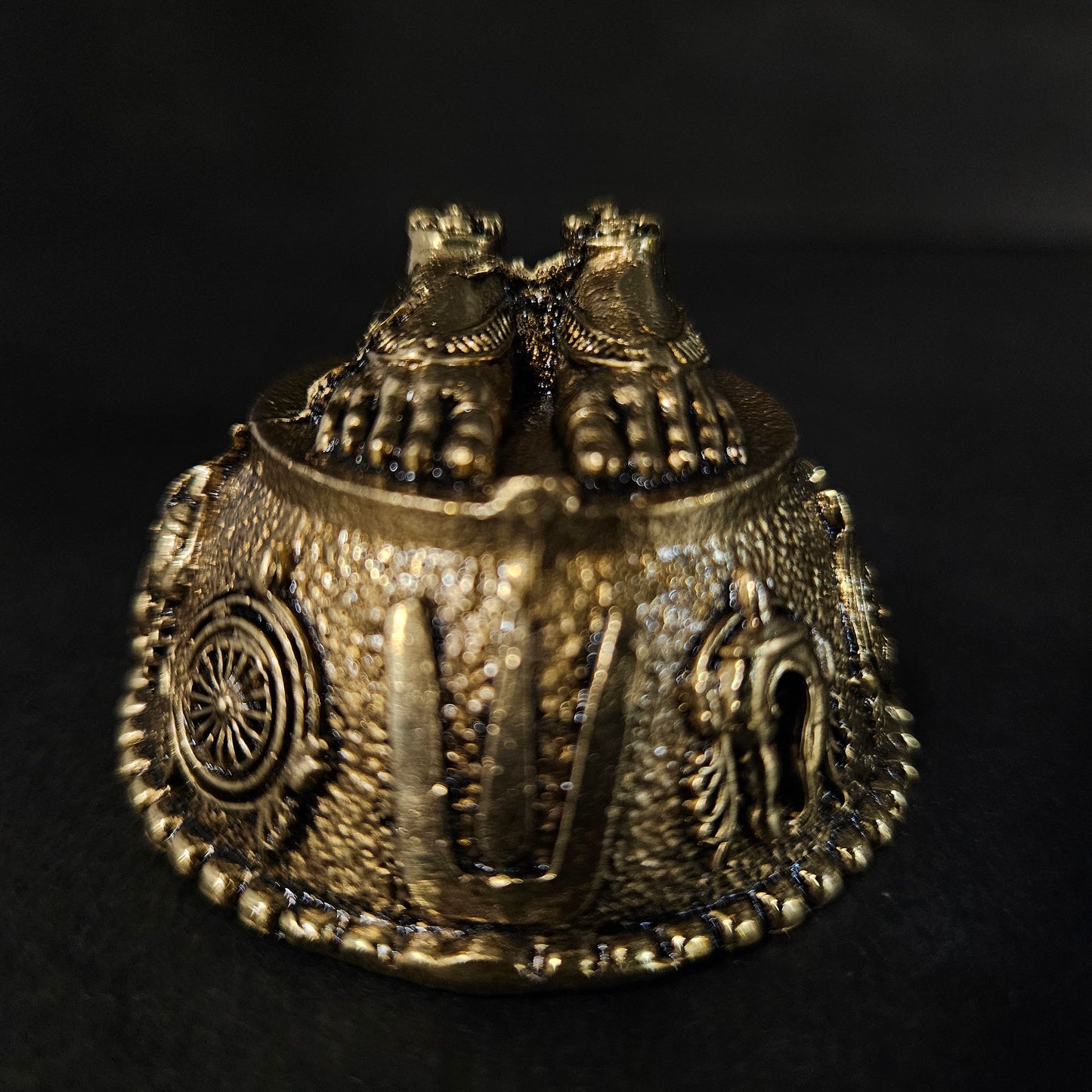 Ayyappan Traders Premium Brass Lord Balaji Charan Paduka For Pooja Lightweigth Brass Perumal Padham for Pooja| Premium Brass Balaji Feet with Shanku Chakra Namam Vishnu Charan Padhuka