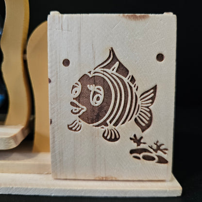 Handicraft Wooden penstand with sand Timers Pen Stand/Pencil Stand for Office & table decor